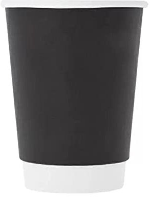 Lot de 100 gobelets en carton de 340,2 g - Double paroi - Recyclables - Noires - Sans couvercle