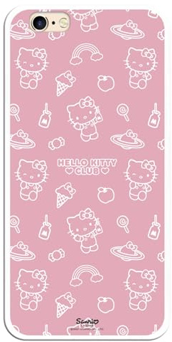 Personalaizer Custodia in Silicone Flessibile Trasparente per iPhone 6-6S con Design di Hello Kitty su Rosa - Cover TPU Compatibile con iPhone 6-6S