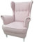 MartHome Einzelsofa Loungesessel mit Fußstütze Wohnzimmersessel, Stoffsessel - Relax Sessel TV Ohrensessel, Bequemer Loungesessel Wohnzimmer - Skandinavischer Sessel (Rosa T19)