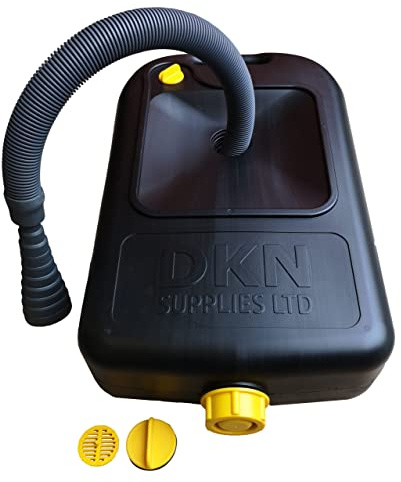 DKN LEISURE Bidon à eau usée avec tuyau et adaptateur Noir 10 l