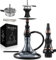 REANICE 21 Shisha Set 1 Schlauch Premium Dickglas Shisha Kit mit Shisha Zubehör (Schwarz)