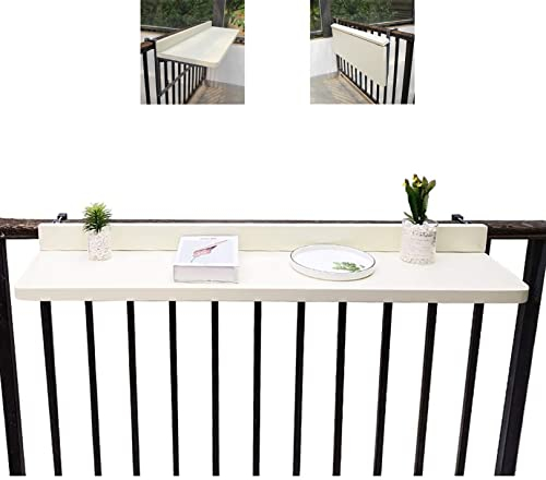 WXZX Balkon Klapptisch, Balkonhängetisch, Balkon Tisch Hängend Klappbar, Klapptisch Balkongeländer, Klapptisch Gartentisch Zum Einhängen,5-Fach Höhenverstellbar,Balkon Tisch Aufklappbar Hängend