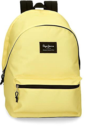 Pepe Jeans Aris Mochila para Portátil Doble Compartimento 15,6 Amarillo 31x44x15 cms Poliéster 20,46L