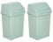 JMS we create smile - SET OF 2 | Swing Bin Under Kitchen Cabinet Dust Bin | Storage Food Grade Plastic Swing Top Waste Rubbish Garden Compost Bin - Made in UK (Silver Sage, Large (50 Litre))
