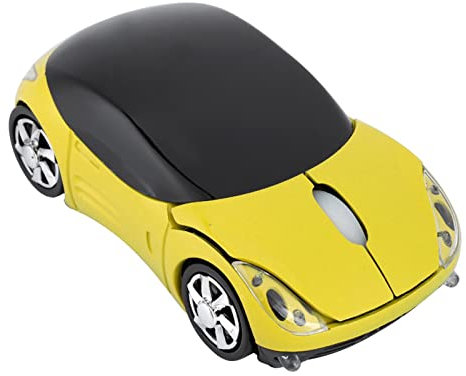 Akozon Kabellose Maus für Kinder, optisches Kabel 2,4 G 1600 DPI Gaming Desktop Mac ME PC Tablet mit optischem USB-Bluetooth-Empfänger Auto Laptop Tablet Gaming Office (Gelb)