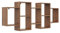 KUBUTKU Dekorativ Wandregal mit 7 Böden 160x65x18 Design Skandinavischer Modern für Wohnzimmer Küche Büro Schlafzimmer Badezimmer Hängeregal zur Präsentation Bücherregal (Nuss)