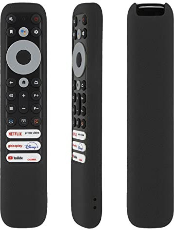 Étui de Protection en Silicone pour TCL Intelligent Télécommande de Voix RC902V FMR5 RC902V FMR1 RC902V FAR1, Antichoc, Lavable, Non-Slip, Agréable pour la Peau (Noir)