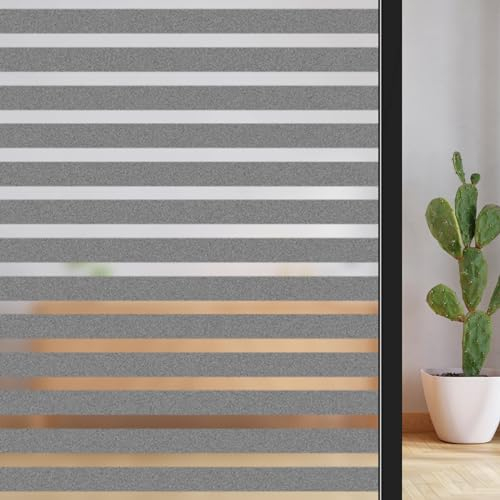 ConCus-T Pellicola adesiva per finestra, pellicola adesiva per finestre, senza colla, in vinile, per porte e finestre, per casa, ufficio, nero, traslucido, 30 x 200 cm