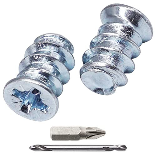 SKIR'CO (200 uds.) Tornillos europeos cincados de 5,8 x 9 mm, Tornillos para guías de cajón, Cabeza plana avellanada (broca incluida)