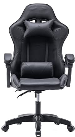 Panana Gaming Racing Chair Heavy Duty Gas Lift Adjustable Height PC Game Swivel Chair (Black)