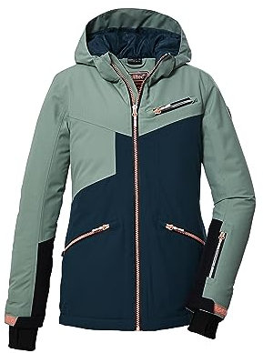 killtec Mädchen Skijacke/Funktionsjacke mit Kapuze und Schneefang KSW 117 GRLS SKI JCKT, hell blaugrün, 152, 39653-000