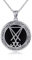 CUPENDA Satanische Halskette Sterlingsilber Schwarzer Achat Anhänger Schmuck für Frauen