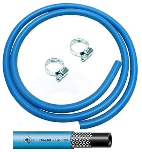 Tubo Per Gas Gpl mt.2 + 2 Fascette (Tubo+Fascette) a norma UNI CIG 7140, omologazione IMQ.