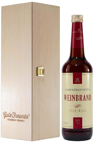 Darendrächter Weinbrand -mild- mit Geschenk-Holzkiste