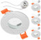 ledscom.de 4 piezas Marco empotrable en techo ERID, antihumedad, baño, IP44, redondo, blanco mate (GU10/MR16/GU5.3/50mm) incl. casquillo GU10