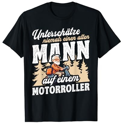 Unterschätze Niemals Einen Alten Mann Auf Einem Motorroller T-Shirt