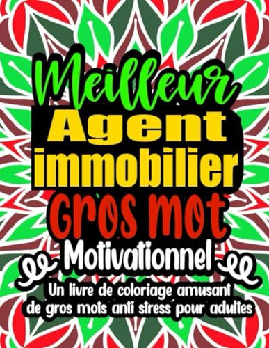 Cadeaux Agent immobilier : Livre de coloriage pour cadeau Agent immobilier avec gros mots pour adultes, style mandala, livre de coloriage anti-stress relaxant