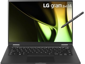 LG Gram 2 in 1 14T90S-G.AA75B - Notebook ultra leggero, 35,5 cm (14), 1920 x 1200, pannello IPS antiriflesso, Intel® Core™ Ultra 7, 16 GB RAM, 512 GB SSD, 1250 g, batteria 29 ore, Windows 11, colore: