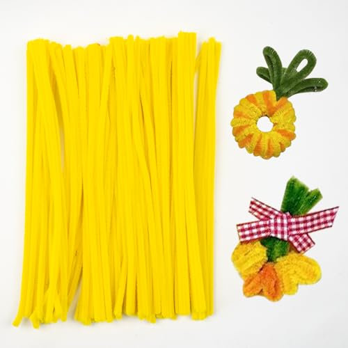 100 Stück pfeiffenputzer,gelb pfeiffenputzer,pfeifenputzer blumen,pfeifenputzer basteln,pipe cleaner,pfeifenputzer blumen set,für basteln und dekorieren