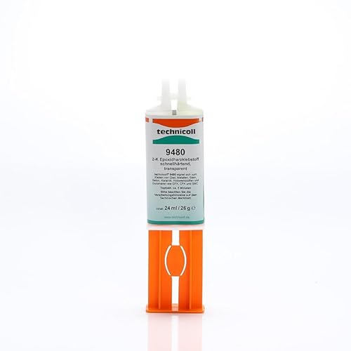 technicoll 9480-2 K Epoxidharzkleber - 2-Komponentenkleber - universeller Reparaturklebstoff - verarbeitbar ohne Auspresspistole und Mischrohr - transparent - 24 ml Doppelspritze