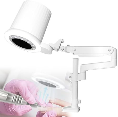 Collecteur de poussière d'ongles avec filtre réutilisable, aspirateur à ongles, aspirateur à ongles sur table, avec lumières LED, pour manucure, pédicure dans le salon de beauté