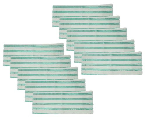 vhbw 10x Lingettes de nettoyage microfibre compatible avec Leifheit Easy Spray XL (56690) laveur de sol