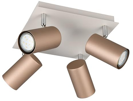 Trio Leuchten Deckenleuchte Marley 802430465, Metall Coffee/Warm Grey, exkl. 4x GU10, Rostfarbig