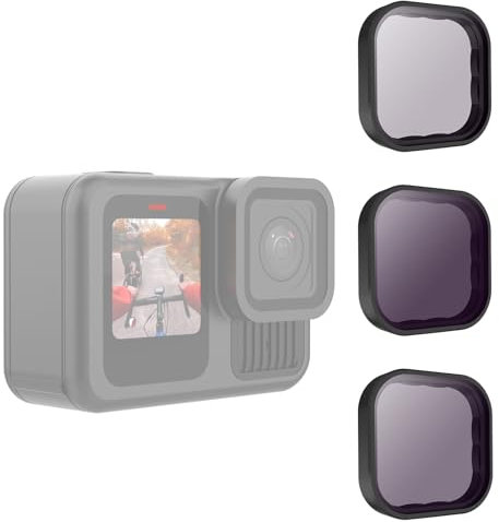 TELESIN 3 Pack Graufilter für GoPro Hero 13 Black, Kameralinse, Objektivschutz-Set ND8 ND16 ND32 für Go Pro 13 Schwarz Zubehör