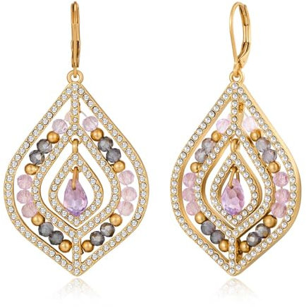 LILIE&WHITE Ohrring für Damen Hängeohrringe mit Farbigen Kristallen für Damen – Exquisite Ohrringe im Tropfen-Design, Perfekt für Besondere Anlässe und Alltag