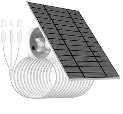 HOHOVYVY Panneau Solaire pour Caméra de Surveillance, Panneau Solaire USB, 9W 5V Panneau Solaire avec 4M Câble de Charge 3 en 1 IP66 pour Caméra avec Batterie Faible