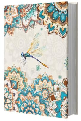 NBEADS Mandala Blume Bucheinband, Dehnbarer Bucheinband Jumbo Stoff Buchhüllen Wiederverwendbarer Buchschutz für Hardcover Lehrbücher Paperback bis zu 20.6x27.4cm