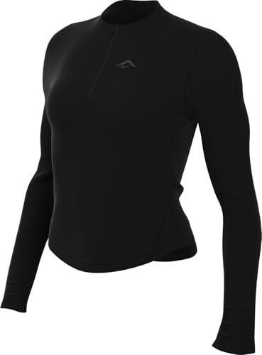 Nike Capo Midlayer da Running con Zip A 1/4 Dri-Fit Trail – Donna, Black/Black, HJ2248-010, 2XL