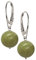 I.L.U.S Oliv Grüne Ohrringe Jade Edelstein mit 925 Sterling Silber-Olive Ohrring Grüner Stein Hängend-Natur Kristall Ohrschmuck Jadeit Geschenke für Frauen Hängeorringe mit Anhänger Kugel