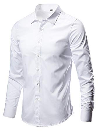 Générique Chemise Blanche Homme, Chemise Homme Manches Longues - Coupe Droite - Chemises Infroissable Hommes - Coupe Droite - Chemises d'affaires
