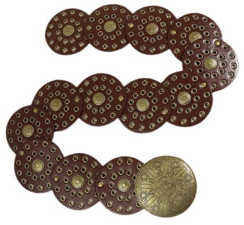 TOVINANNA Cintura Donna Vintage Metallo Con Fibbia Cowboy Stile Western Cintura Larga Con Decorazione Disco Cava Design Esagerato Per Jeans E Vestiti