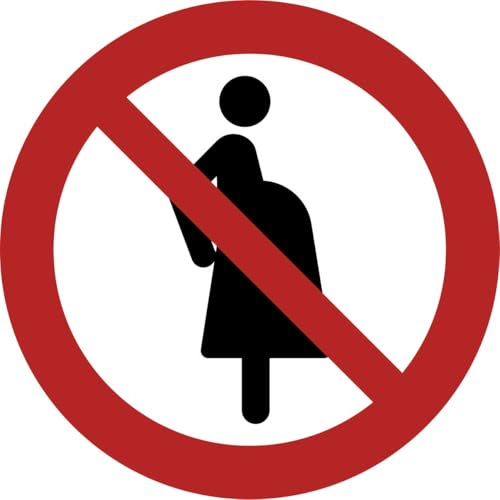 Autocollant interdit aux femmes enceintes - Diamètre : 10 cm (résistant aux intempéries)