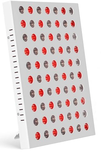Zrwuldu Combo de panel de luz roja de 660 nm y 850 nm, lámpara infrarroja de 70 LED con temporizador y soporte de 10/20/30 minutos