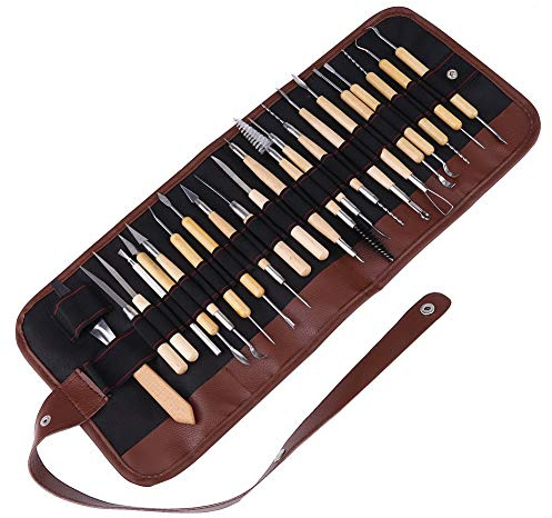 22pcs Strumenti di Intaglio di Strumenti di intagliodi,Diverse Dimensioni e Forme - Ideali per la Lavorazione di Argilla Ceramica