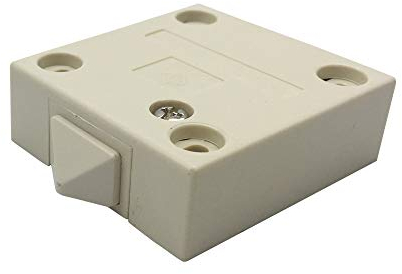 FUJIE Cupboard Door Switch - White Surface Push To Open/Close Light Switch, 2A, 250V, 1 Pack