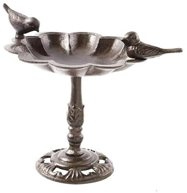 Klocke Gartendekoration Vogeltränke - Handgemacht - Gusseisen/Guss - Winter/Winterfest - Dekoration Garten – Vogelbecken/Vogelbad (Höhe 33cm - Auf Fuß)