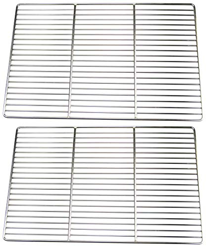 Grillclub 2 x Edelstahl Grillrost 41,5 x 27,5 cm ! nur 10mm Lichter Stababstand ! passend für Tepro Toronto, Black Oak, Butternut