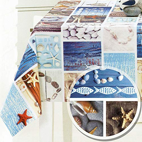 Melody tischdecke Wachstuch meterware 180 x 140 cm eckig Seestern #6126-00