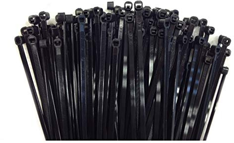 100 Kabelbinder alle Größen in schwarz weiss bunt Industriequalität (710x9,0, Schwarz (UV-stabilisiert))