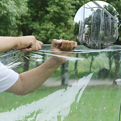 Sh000ad Abdeckplane Transparente Plane,0,3 mm PVC Klar Glas Plane mit Ösen,wasserdichte Reißfest Fensterfolie Gewebeplane Bootsplane,Regendicht Markise,Sonnenschutz Tarp Vorhang (2x2.5m/6.6x8.2ft)