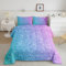 Buntes Glitzer-Bettwäsche-Set für Mädchen, türkis, blaugrün, rosa, pastellfarben, 2-teilig, trendige Steppdecke für Kinder und Frauen, Bling-Schlafzimmerdekoration, Bettüberzug