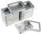 Goodma 12 Pieces Rectangular Empty Metal Tins Home Storage Containers Organizer Mini Box with Clear Window Lid, 115 x 85 x 22 mm (Silver)