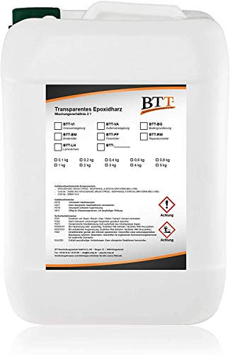 BTT-PF Steinteppich Porenfüller (10,5 kg) 2K transparenter Epoxidharz Porenverschluss, Versiegelung für Marmorkies Steinboden, EP-Harz in glasklarer Qualität