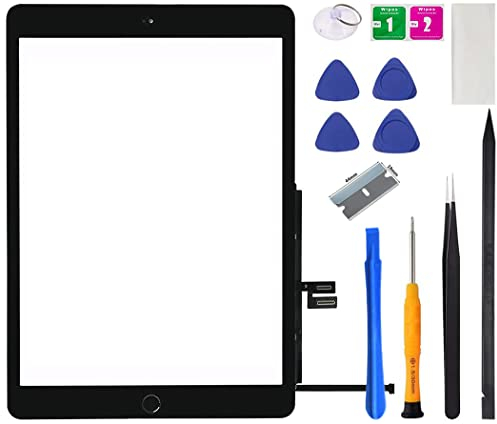 VDASO for iPad 7 7th / 8 8th Gen Screen Digitizer 2019/2020 10.2 Inch Touch Glass, for 7th or 8th Generation A2197 A2198 A2200, A2270 A2428 A2429 A2430 with Home Button, Repair Kit (Black)
