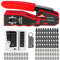 MAYLINEE Netzwerk werkzeug Set Crimpzange RJ45 Cat5 Cat6, Kabel tester Reparatur werkzeuge, Abisolier schneider, Koax-Crimper Stecker Crimpen, Punch Down Crimpstecker Set Stripper (Blau)