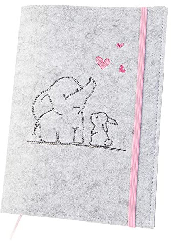 luxdag U-Heft Hülle mit Gummiband aus Filz (Farbe & Motiv wählbar) - Hülle für Kinderuntersuchungsheft & Impfpass - Organizer - Geschenk für werdende Mütter & Baby